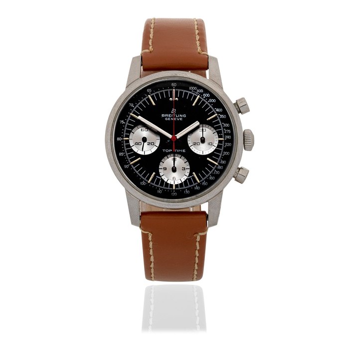 Breitling. A stainless steel manual wind chronograph wristwatch Top Time, Ref: 810, Circa 1960