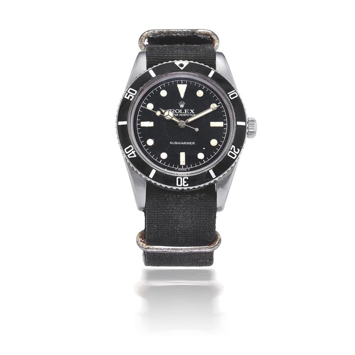 ROLEX. MONTRE BRACELET EN ACIER MOUVEMENT AUTOMATIQUE ROLEX. A STAINLESS STEEL AUTOMATIC WRISTWATCH Oyster Perpetual Submariner, Ref: 6536/1, Circa 1957