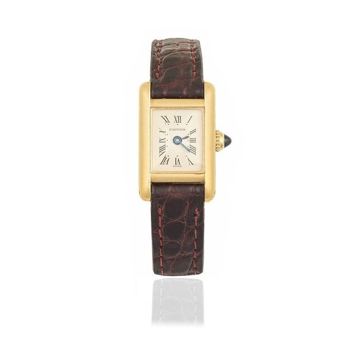 Cartier Cartier. A lady's 18K gold quartz rectangular wristwatch Tank, Ref: 0920, Circa 1990