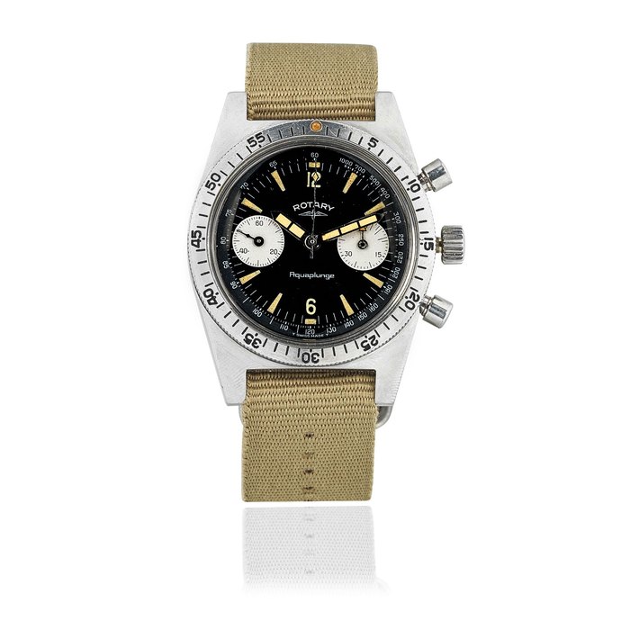 Rotary. A stainless steel manual wind chronograph wristwatch Aquaplunge, Circa 1960