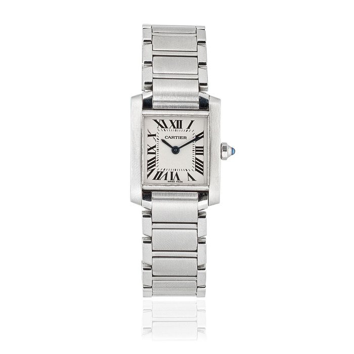 Cartier Cartier. A lady's stainless steel quartz bracelet watch Tank Francaise, Ref: 2384, Circa 2005