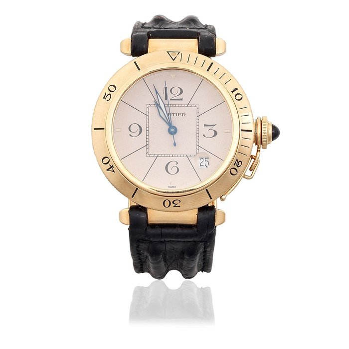 Cartier Cartier. An 18K gold automatic calendar wristwatch Pasha, Ref: 3601, Circa 2010