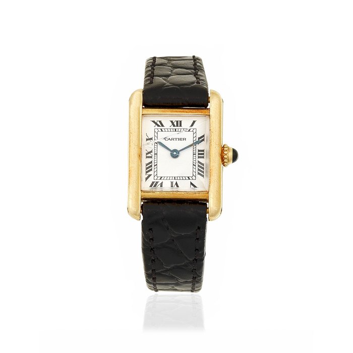 Cartier. An 18K gold quartz wristwatch Tank, Circa 1970