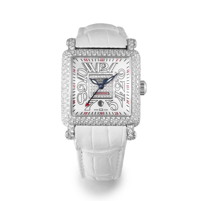 FRANCK MULLER | CONQUISTADOR CORTEZ, A FINE WHITE GOLD AND DIAMOND-SET WRISTWATCH WITH DATE DISPLAY, CIRCA 2010