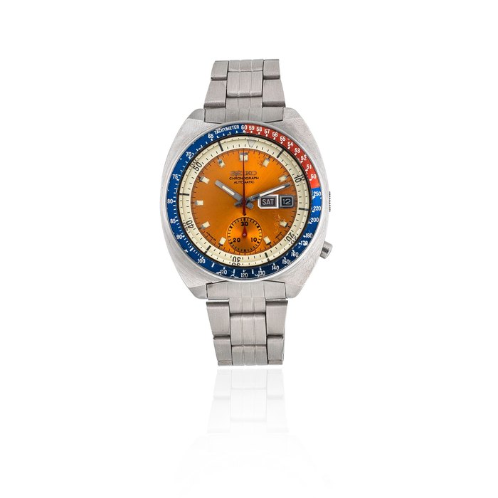 Seiko. A stainless steel automatic calendar chronograph bracelet watch 'The Pogue', Ref: 6139-6002, Circa 1978