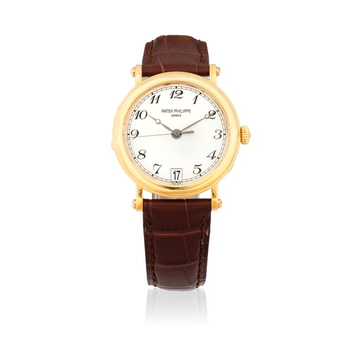 Patek Philippe. An 18K rose gold automatic 'Officer's' calendar wristwatch Calatrava, Ref: 5053R-001, Purchased 16th September 2005