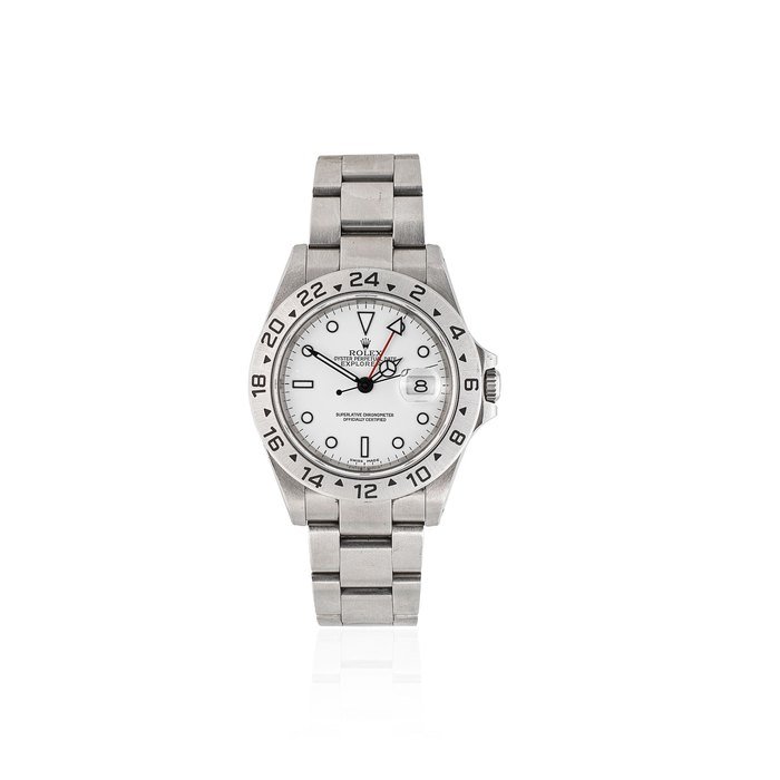 Rolex Rolex. A stainless steel automatic calendar bracelet watch Explorer II, Ref: 16570, Purchased 24th May 2003 · 16570