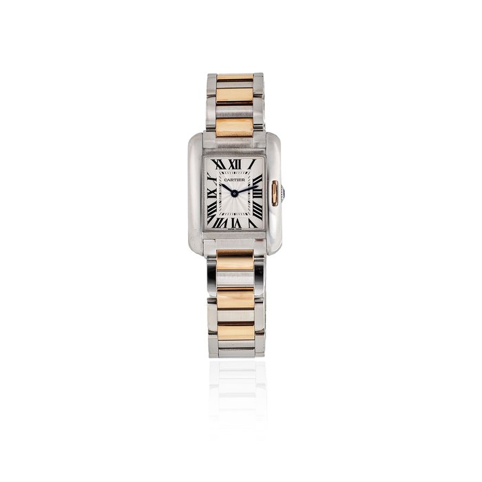 Cartier. An 18K rose gold and stainless steel quartz bracelet watch to be offered on behalf of Charity Tank Anglaise, Ref: 3485, Purchased July 2014