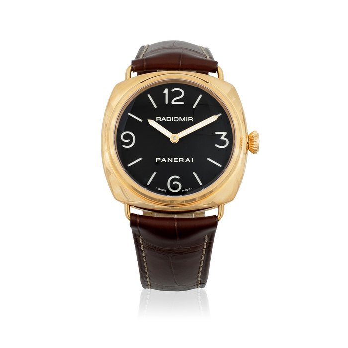 Panerai. An 18K rose gold manual wind cushion form wristwatch Radiomir, Ref: PAM 231, OP6658, BB1223849 J102/500, Purchased 25th April 2008