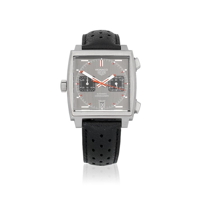 TAG Heuer. A Limited Edition stainless steel automatic calendar chronograph square form wristwatch Monaco, Ref: CAW211B, Limited Edition No.0240/1860, Purchased November 2010