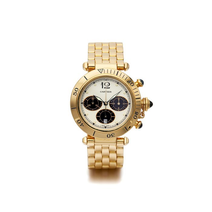 Cartier Cartier | Pasha de Cartier, A Yellow Gold Chronograph Bracelet Watch with date, Circa 1990