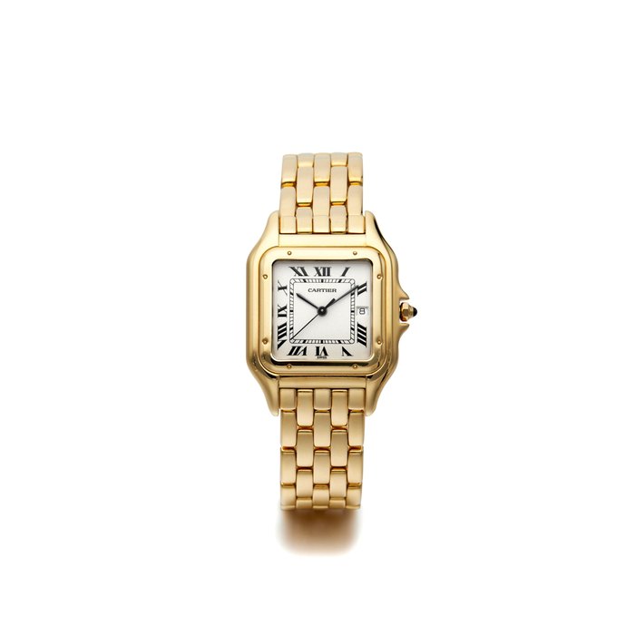 Cartier | Panthère de Cartier, A Yellow Gold Bracelet Watch with date, circa 2000