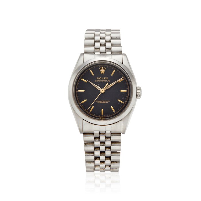 ROLEX. A STAINLESS STEEL AUTOMATIC BRACELET WATCH Oyster Perpetual, Ref: 6284, c.1951
