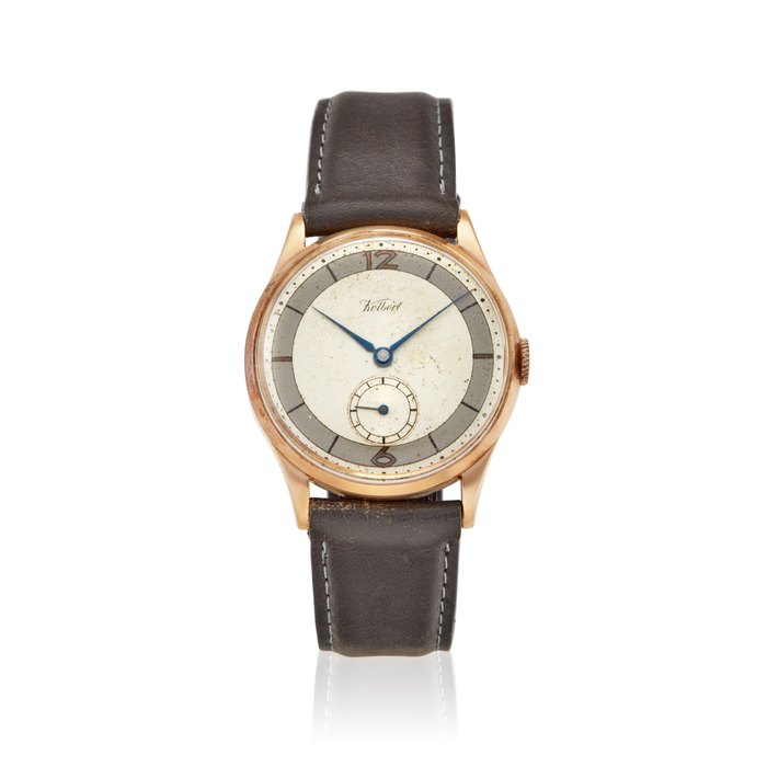 KELBERT. AN 18K ROSE GOLD MANUAL WRISTWATCHc.1950s
