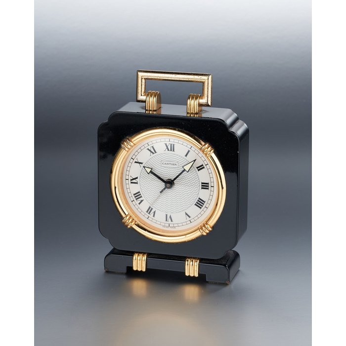 Cartier Cartier. A Black Alarm Desk Clock, #9017000140