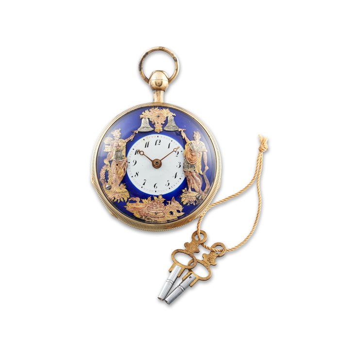Breguet Unsigned. A Gilt Pocket Quarter Repeating Watch, with two keys