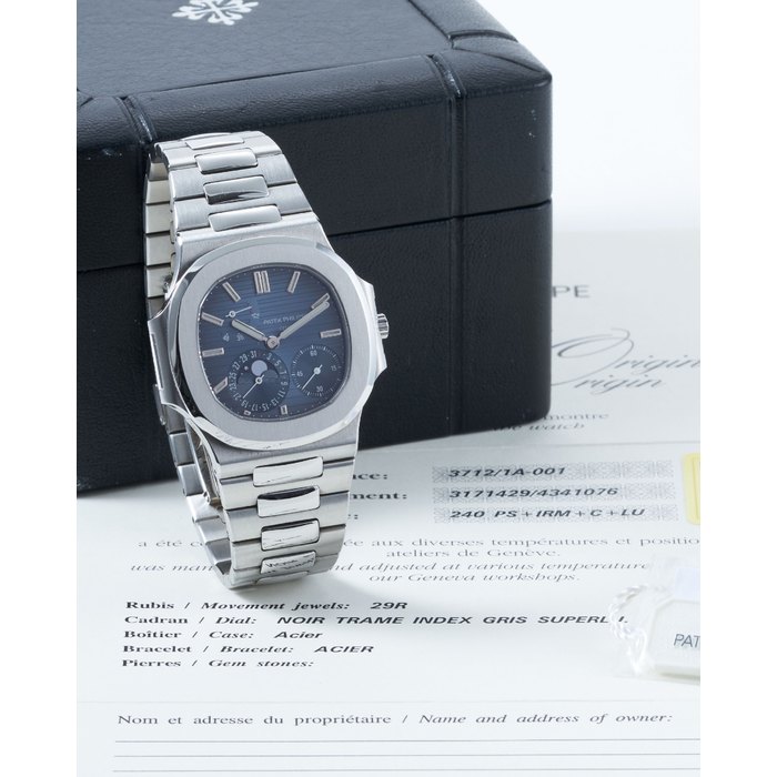 Patek Philippe. A Stainless Steel Bracelet Watch, Ref.3712A, with box, certificate and a swing tag