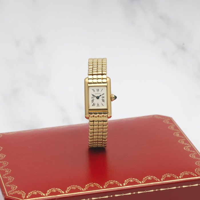 CARTIER. MONTRE BRACELET DE DAME EN OR JAUNE 18 CARATS MOUVEMENT QUARTZ CARTIER. A LADY'S 18K GOLD QUARTZ BRACELET WATCH Tank, Ref: 0151, Purchased 17th November 1992