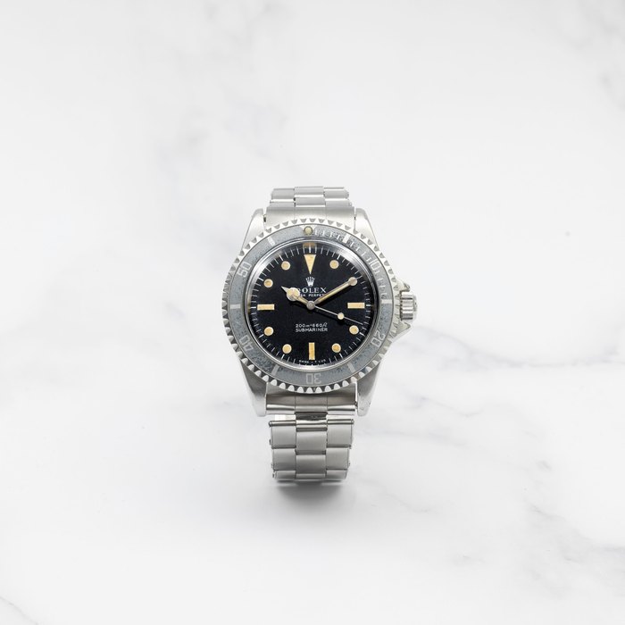 ROLEX. MONTRE BRACELET EN ACIER AVEC CADRAN METERS FIRST MOUVEMENT AUTOMATIQUE ROLEX. A STAINLESS STEEL AUTOMATIC BRACELET WATCH WITH METRES FIRST DIAL Submariner, Ref: 5513, 1966