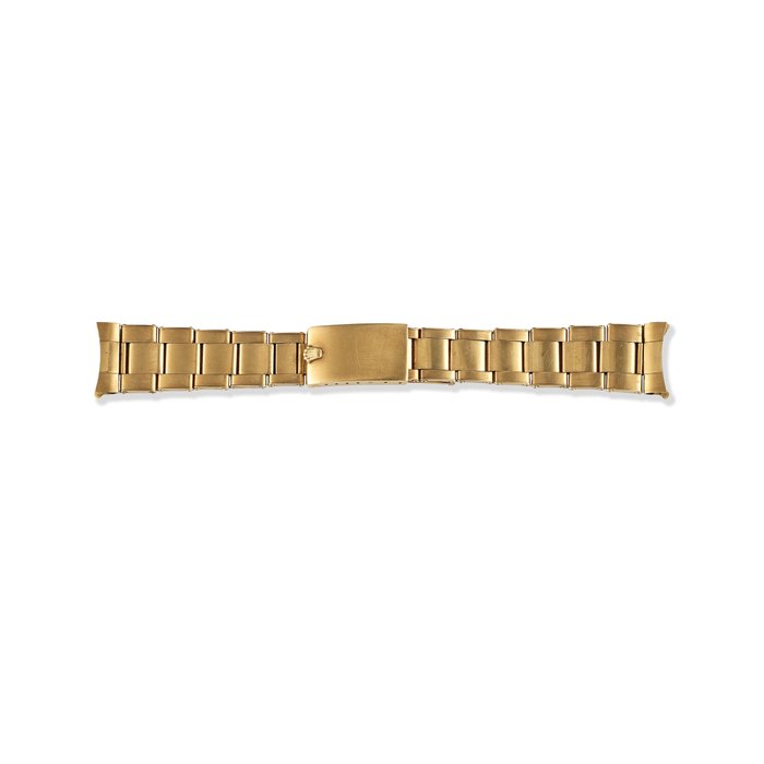 Rolex. An 18K gold rivet link Oyster bracelet 1966