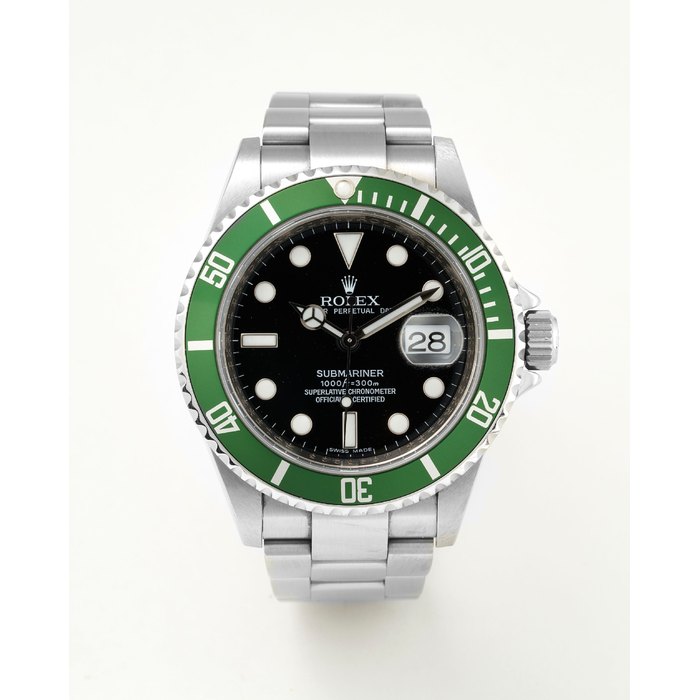 Rolex. A Stainless Steel Submariner Date 'Kermit' Bracelet Watch, Ref. 16610LV, #M593223