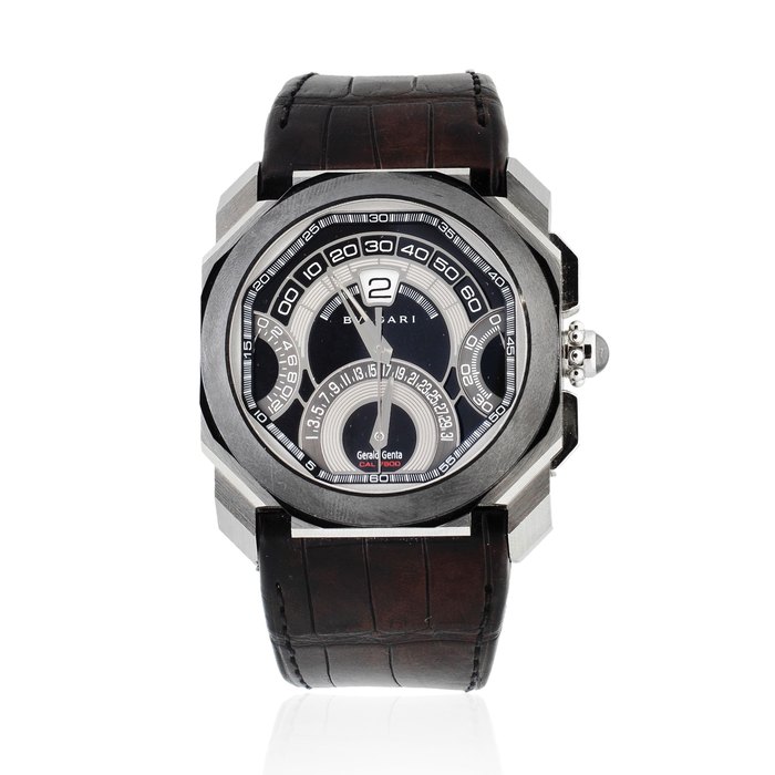 Bulgari Gerald Genta for Bulgari. A stainless steel automatic calendar chronograph wristwatch Gerald Genta Octo Quadri-Retro Chronograph, Ref: BGO 45 SC CHQR, Circa 2015