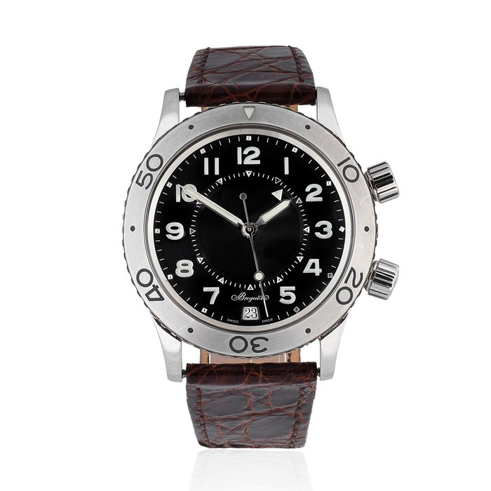 Breguet. A stainless steel automatic calendar wristwatch with alarm Type XX Transatlantique Alarme, Ref: 3860, Circa 2000