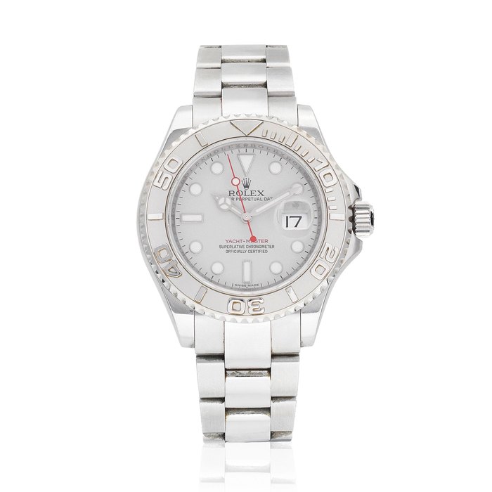 Rolex. A stainless steel and platinum automatic calendar bracelet watch Yacht-Master, Ref: 16622, Circa 2006