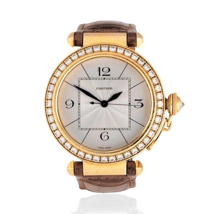 Cartier Cartier. An 18K gold and diamond set automatic wristwatch Pasha, Ref: 2726, Circa 2005