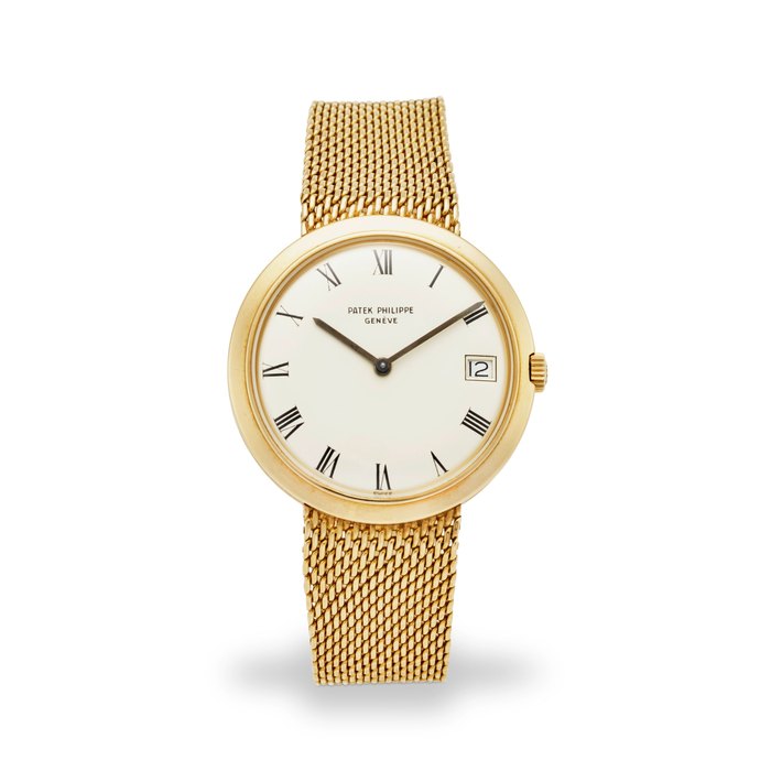 PATEK PHILIPPE. AN 18K YELLOW GOLD AUTOMATIC CALENDAR BRACELET WATCH Calatrava, Ref: Reference: 3565/1, c.1970