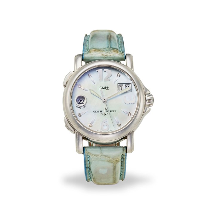 ULYSSE NARDIN. A LADY'S STAINLESS STEEL CALENDAR WATCH WITH DUAL TIME ZONE San Marco, Ref: 223-22, c.2010s