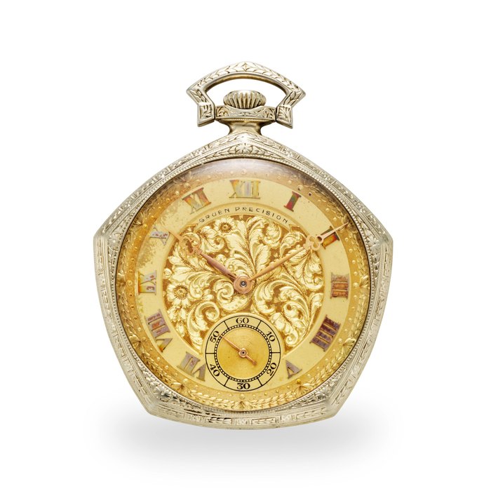 GRUEN. AN 18K WHITE GOLD "50TH ANNIVERSARY" WATCH1924