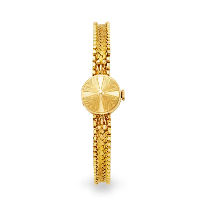 ROLEX. A LADY'S 18K YELLOW GOLD COCKTAIL BRACELET WATCH WITH CONCEALED DIALRef: 8704, c.1963
