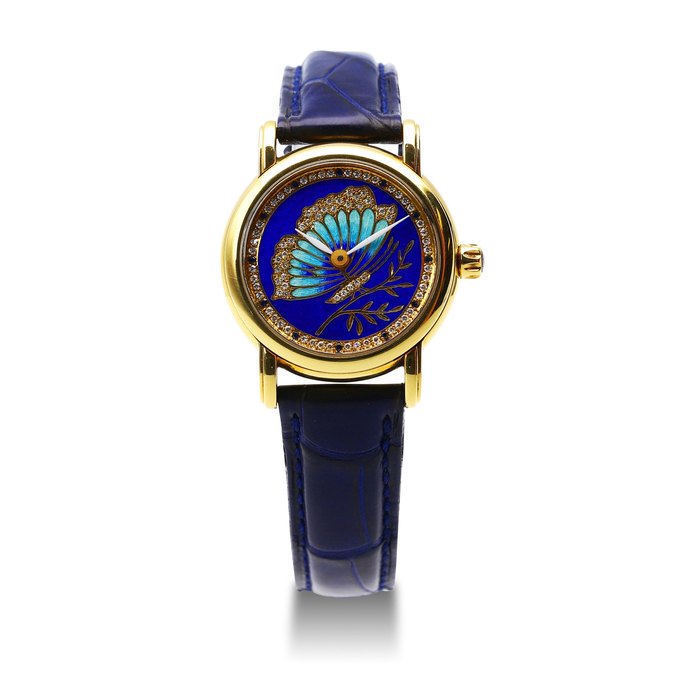 Ulysse Nardin. A Yellow Gold San Marco with Enamel Dial Wristwatch