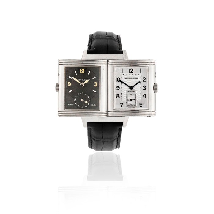 Jaeger-LeCoultre. A stainless steel manual wind reversible wristwatch with 24 hour indication Reverso Night & Day, Ref: 270.8.54, Circa 2005