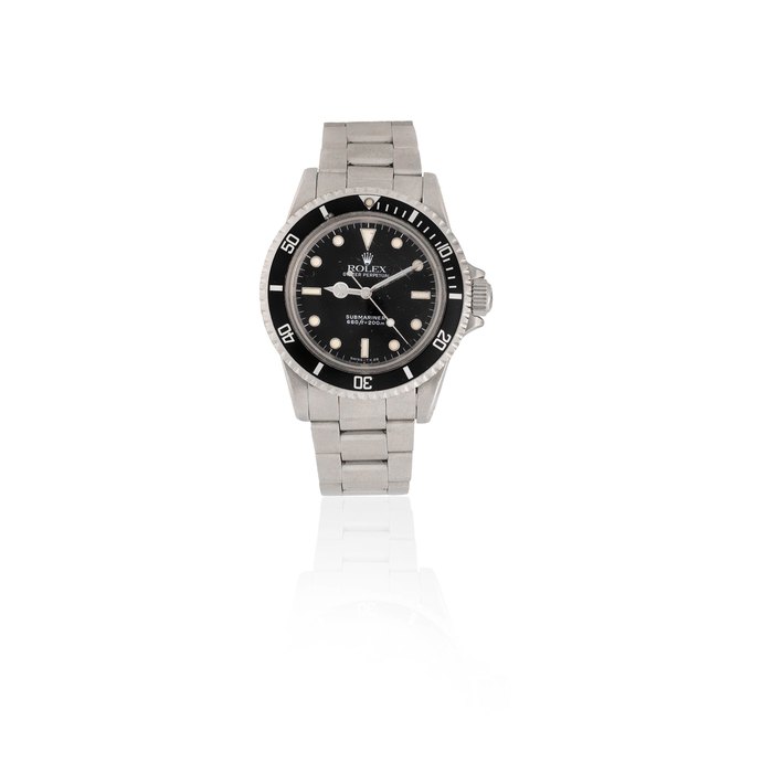Rolex. A stainless steel automatic bracelet watch Submariner, Ref: 5512/5513, Circa 1989
