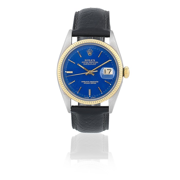 Rolex. A stainless steel and gold automatic calendar wristwatch with roulette date wheel Datejust, Ref: 6605, Circa 1960