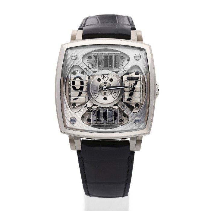 Manufacture Contemporaine du Temps, A Limited Edition White Gold Manual Wind Jump Hour Wristwatch with box and papers, "Sequential One" Ref: SQ45 S1 WG, No. 1/5, Circa 2010