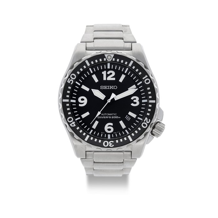 Seiko Seiko. A Stainless Steel Automatic Diver's Calendar Bracelet Watch, 'Spork', Ref.4R15-00D0, No.120994, With Box and Manual, Price & Market Data