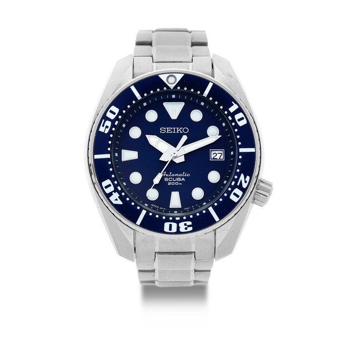 Seiko. A Stainless Steel Automatic Diver's Calendar Bracelet Watch, 'Prospex', Ref.SBDC003 "Blumo", No.450840, With Box, Guarantee and Manual
