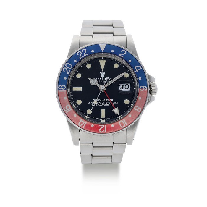 Rolex Rolex. A Stainless Steel GMT Master Pepsi Bracelet Watch, With Box and Certificate · 16750
