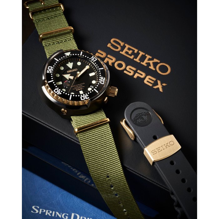 Seiko. A Titanium Limited Edition Automatic Diver's Calendar Wristwatch, 'Prospex Marine Master Spring Drive', Ref.SBDB008, No.162/300, With Box, Manual and Extra Strap