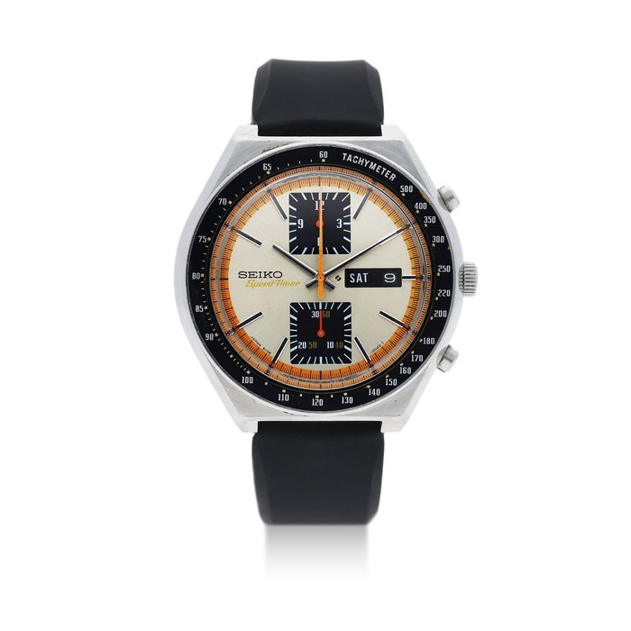 Seiko. A Stainless Steel Automatic Calendar Chronograph Wristwatch, Ref.6138-0030, No.6N4519