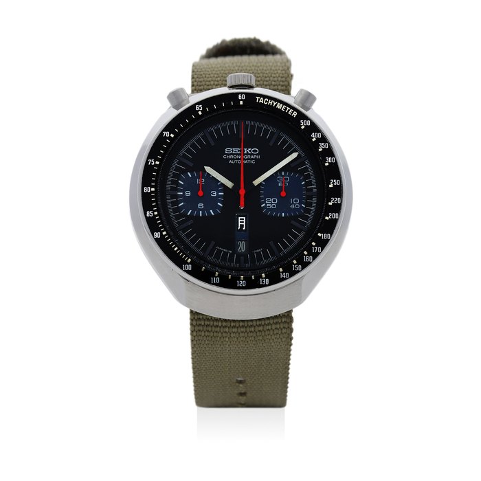 Seiko. A Stainless Steel Bull's Head Automatic Calendar Chronograph Wristwatch, Ref.6138-0040, No.702446