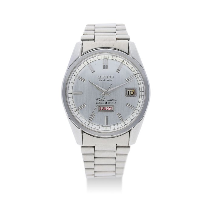 Seiko. A Stainless Steel Automatic Calendar Bracelet Watch, 'Weekdater', Ref.6218-8971, No.5431812