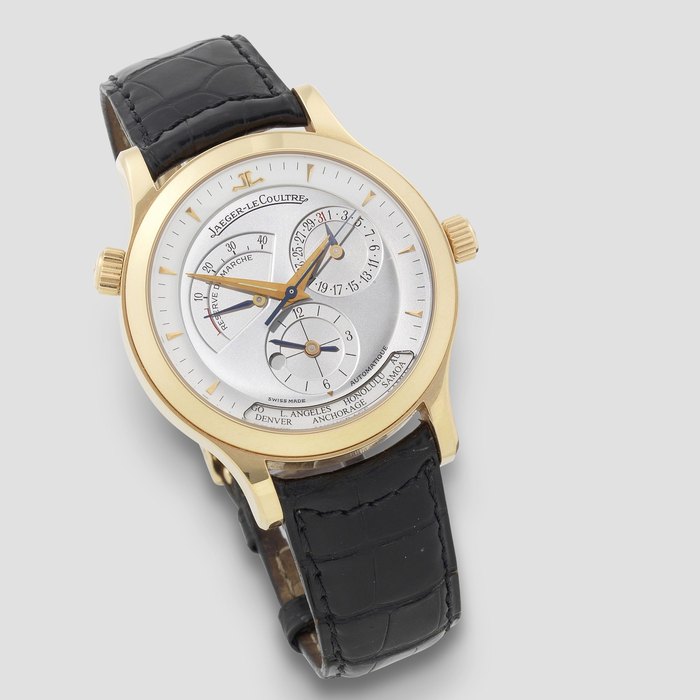 Jaeger-LeCoultre. An 18K rose gold automatic calendar world time wristwatch with dual time and power reserve Master Control 1000 Hours, Ref: 142.2.92, Circa 2006
