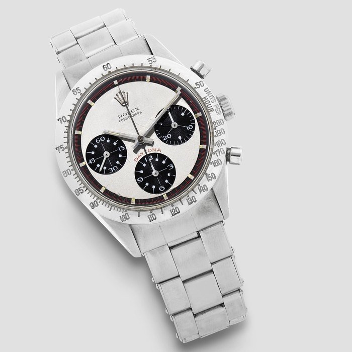 Rolex Rolex. An exceptionally rare stainless steel manual wind chronograph bracelet watch with exotic Paul Newman dial Paul Newman Cosmograph Daytona, Ref: 6239, Circa 1967 · 6239