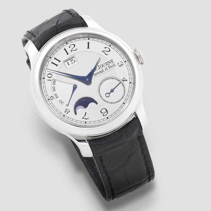F.P. Journe F. P. Journe. A fine platinum automatic calendar wristwatch with power reserve and moon phase Octa Auto Lune, No.098-AL, Circa 2008