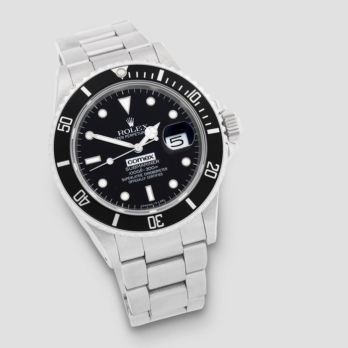 Rolex. A rare stainless steel automatic bracelet watch Submariner Comex, No.6243, Ref: 16800, Circa 1987