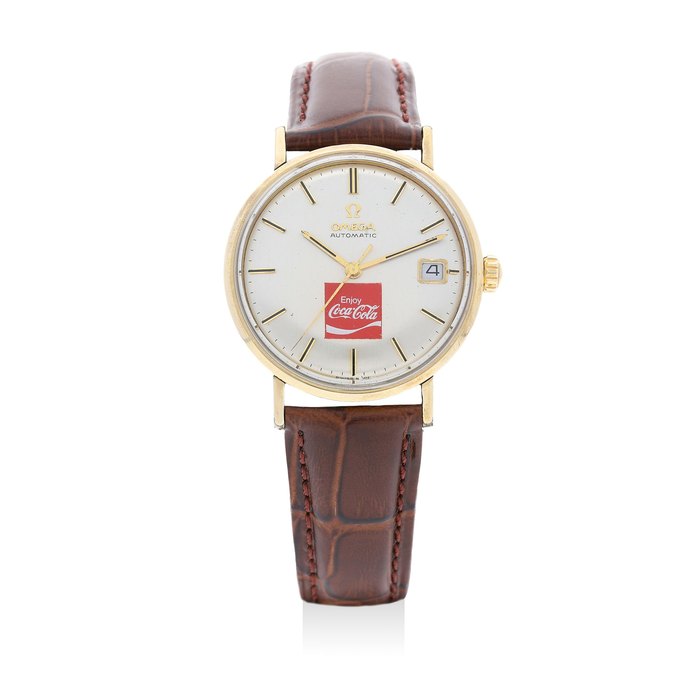 Omega. A Yellow Gold "Coca-Cola" Wristwatch